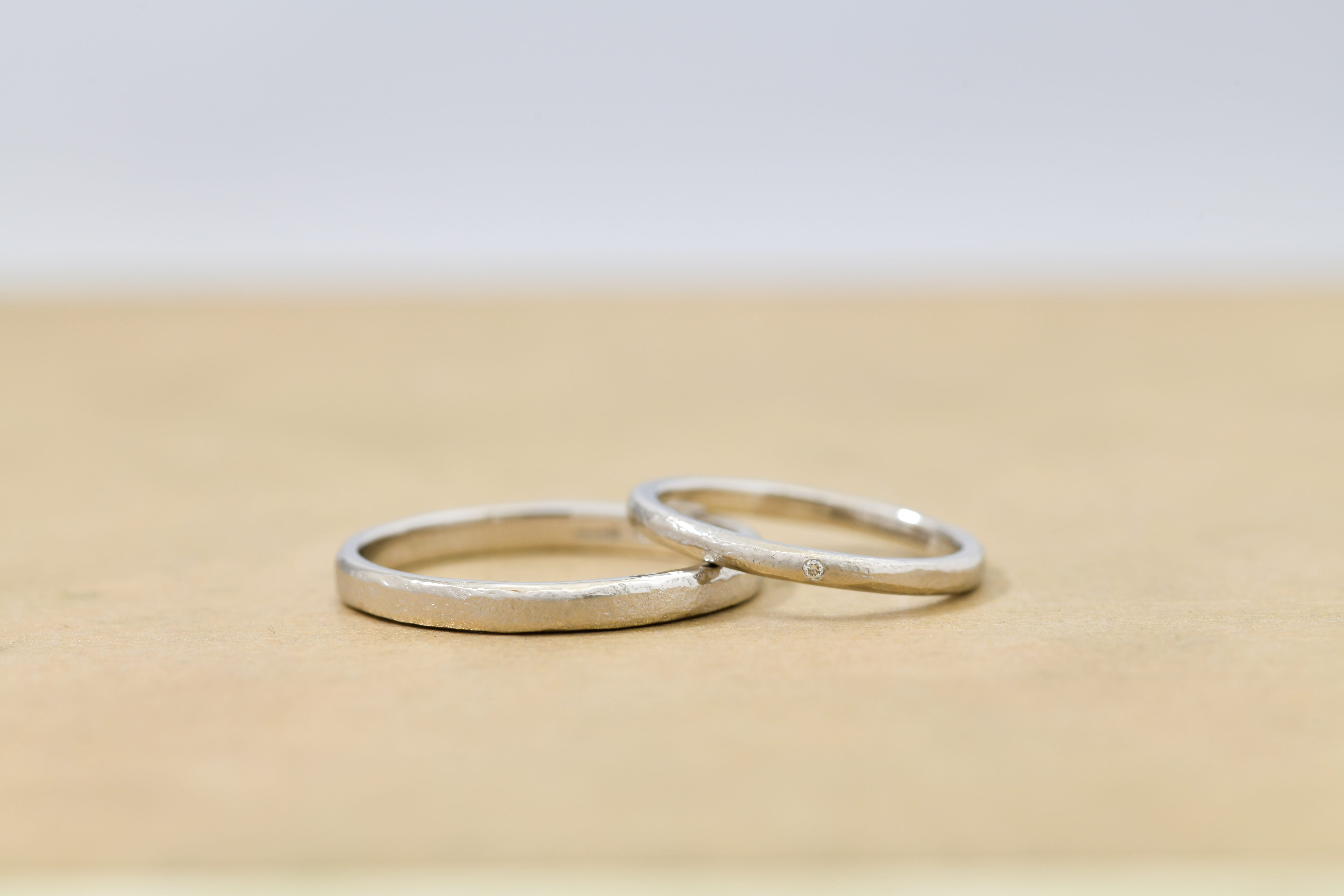 質感マットなプラチナマリッジ | 結婚指輪手作り作品