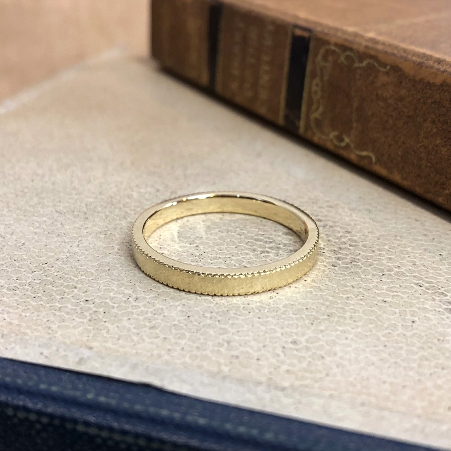 【結婚指輪】 rocher-milgrain flat（ロシェ・ミルグレイン　フラット）【鍛造】　男性用単品の写真
